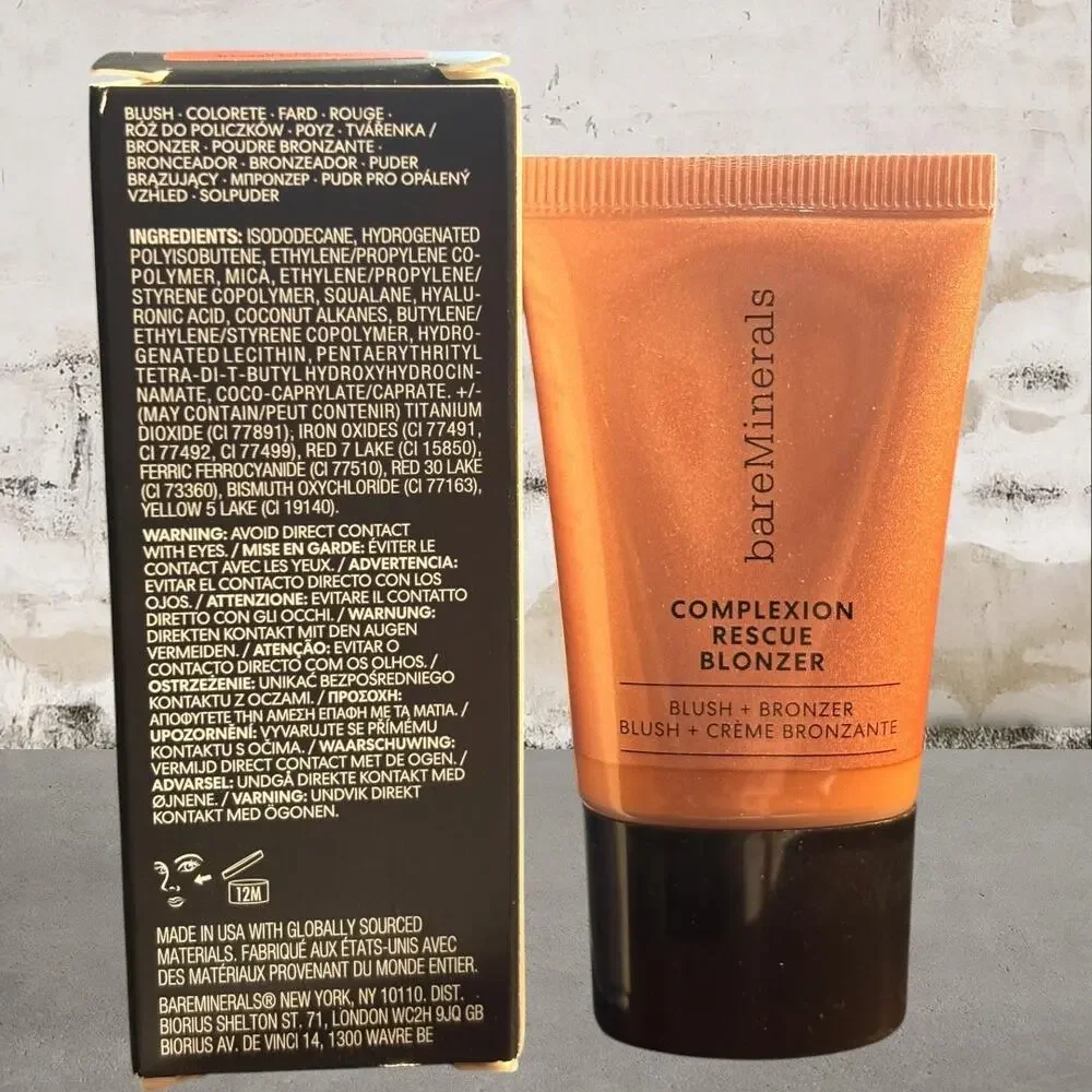 BareMinerals Complexion Rescue Bonzer Liquid Blush + Bronzer in Kiss of Pink NIB
